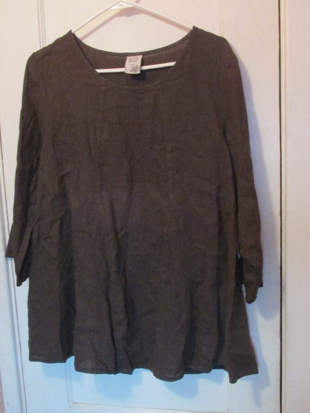 Match Point USA 100% Linen Brown Tunic Flare
